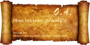 Oberleitner Aladár névjegykártya